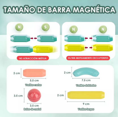 Juego De Varillas Magnéticas 64 piezas